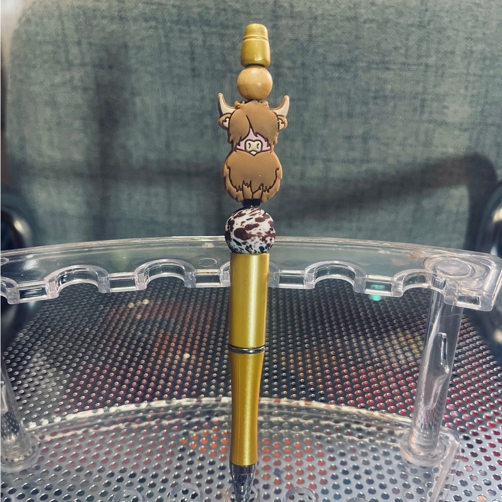 Highland cow cute cow print bead ink pen